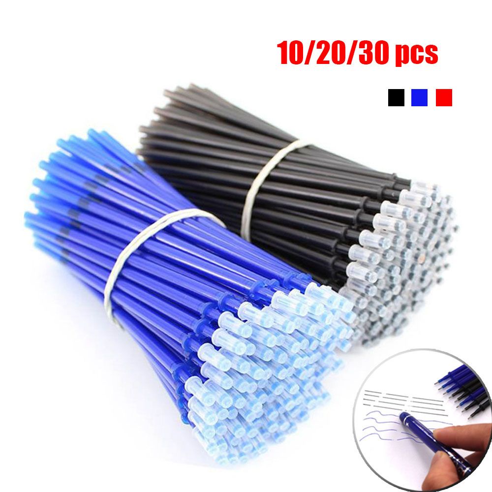 Set 10/ 20/ 30 ruột bút bi mực đe / xanh dương/ đỏ 0.5mm có thể xóa được