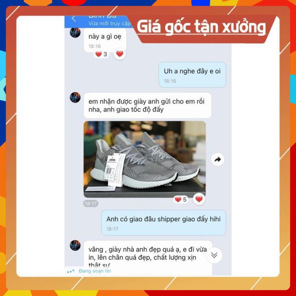 [FreeShip+Giá Hủy Diệt] Giầy Alphabounce xịn sò Full phụ kiện, Giày Sneaker Alpha xám lông chuột , Hót trend