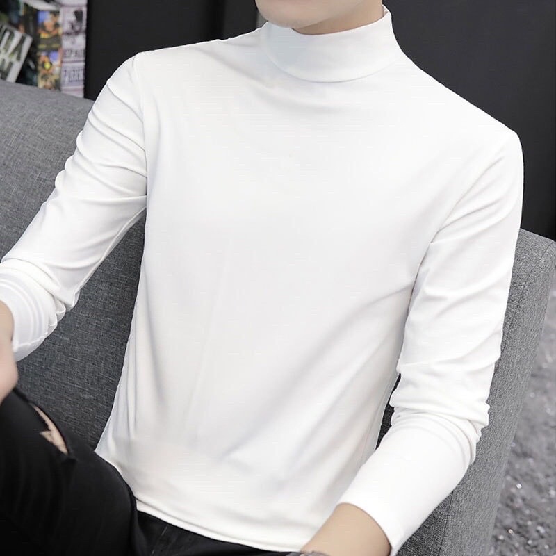 [Mã SR101512 giảm 25% đơn 50K] Áo giữ nhiệt Nam lót Nỉ, cổ cao dài tay, ôm body co dãn giữ ấm tốt size<=80kg | BigBuy360 - bigbuy360.vn