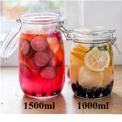 LỌ (HŨ) THỦY TINH NẮP CÀI KÍN (NẮP KẸP) 1000ML ĐỰNG THỰC PHẨM ĐA NĂNG, NGÂM SẤU, MƠ, NGŨ CỐC (LỌ, HŨ 1L) | BigBuy360 - bigbuy360.vn