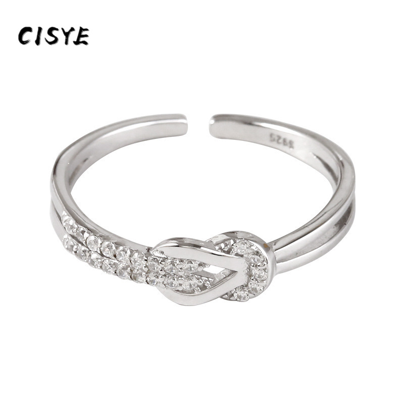 Nhẫn Hở Đính Đá Zircon Phong Cách Retro Thời Trang Hàn Quốc Cho Nữ