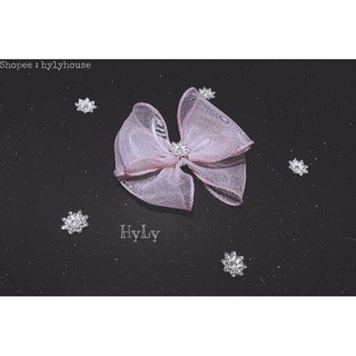 Kẹp tóc nơ voan ruốc bo viền handmade