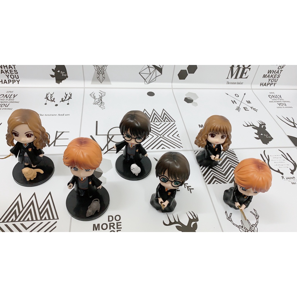 Bộ sưu tập mô hình 6 nhân vật Harry Potter phong cách Chibi cao 10cm siêu cute