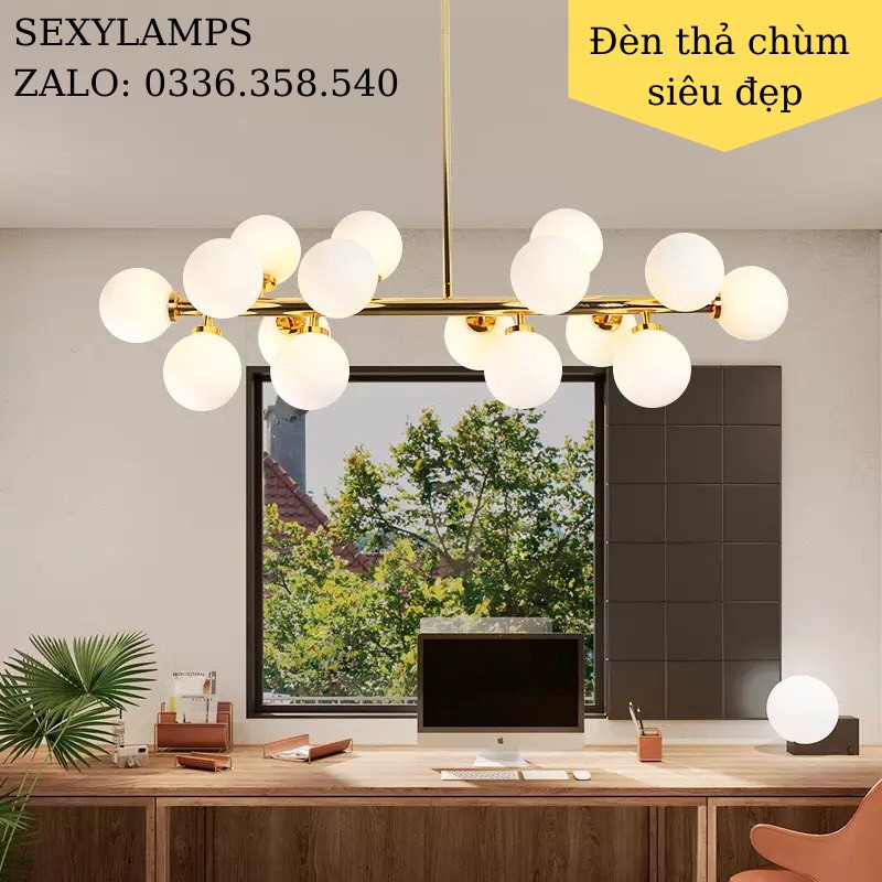 Đèn Thả Trang Trí Phòng, Bàn Ăn, Đẹp Cao Cấp. Tặng Kèm Bóng LED Thủy Tinh