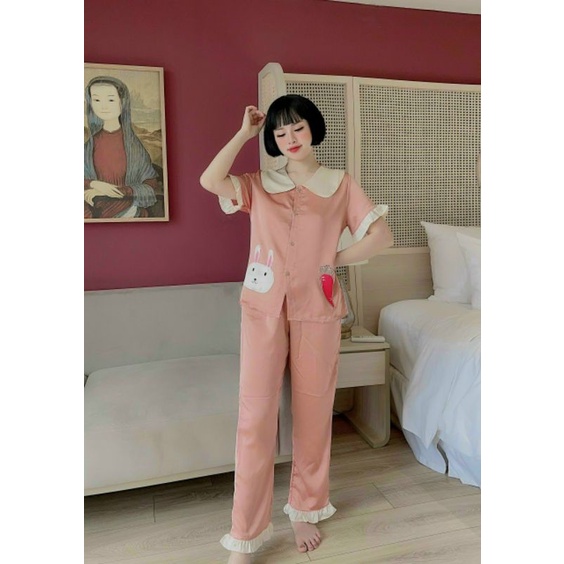 Set bộ satin mặc ngủ, mặc nhà thoáng mát