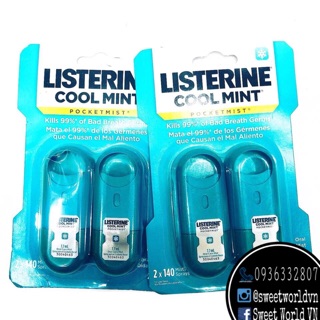 Xịt thơm miệng sát khuẩn Listerine Cool Mint - Mỹ