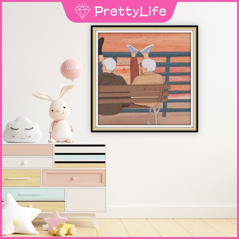Bộ Tranh Đính Đá 5D Tự Làm 30x30cm / 40x40cm / 50x50cm Hình Cặp Đôi Lãng Mạn Trang Trí Nhà Cửa