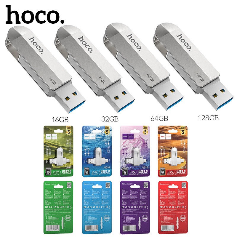 USB3.0 có 2 chân cắm USB+ Type-C Hoco UD10 16GB/32GB/64GB/128GB