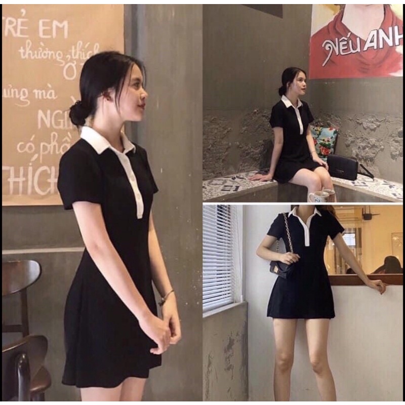 Đầm Polo Ngắn Tay Phối Viền Cổ Sơ Mi - VN17