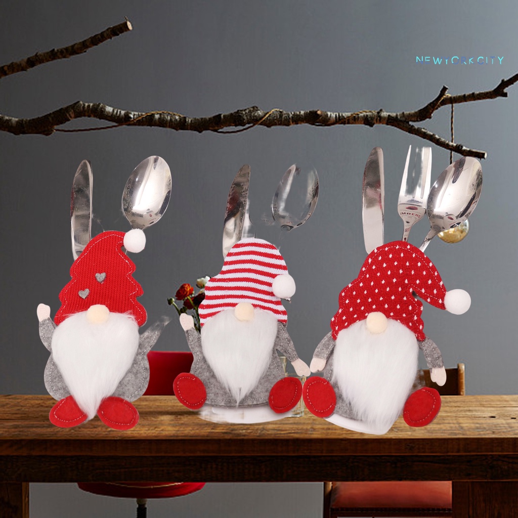 Ny-túi Đựng Dao Nĩa Hình Dạng Sáng Tạo Dễ Thương Chống Mài Mòn Đa Năng Thích Hợp Làm Quà Giáng Sinh