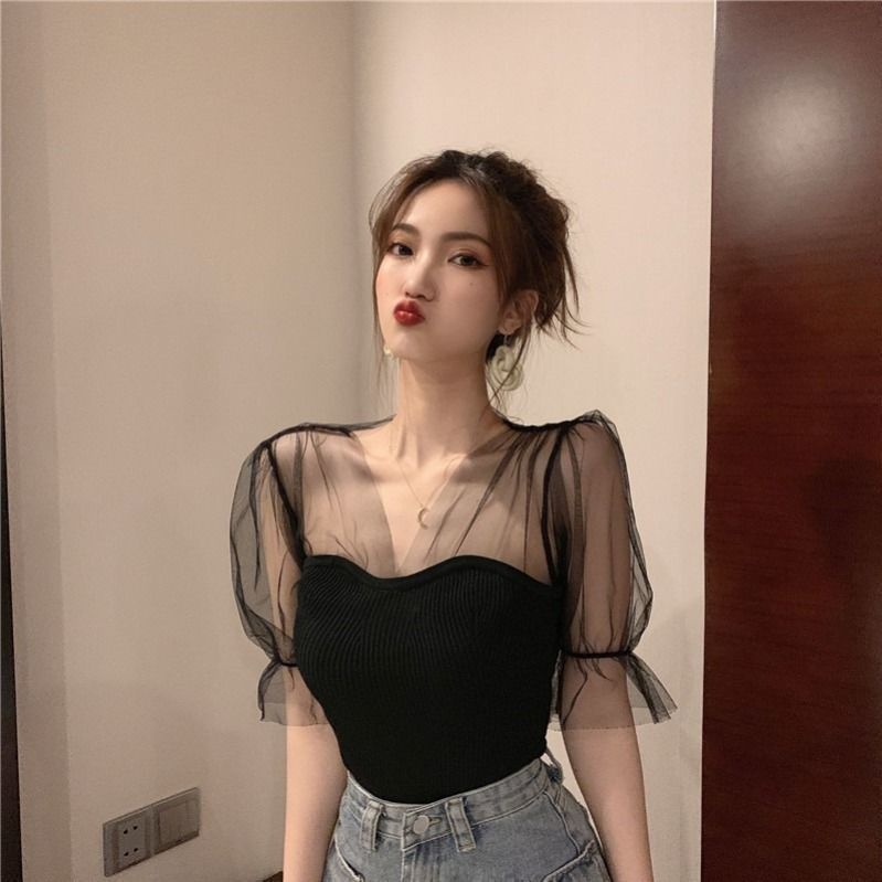 Áo Thun Tay Ngắn Trễ Vai Dáng Ôm Phong Cách Hong Kong Thời Trang Mùa Hè Cho Nữ