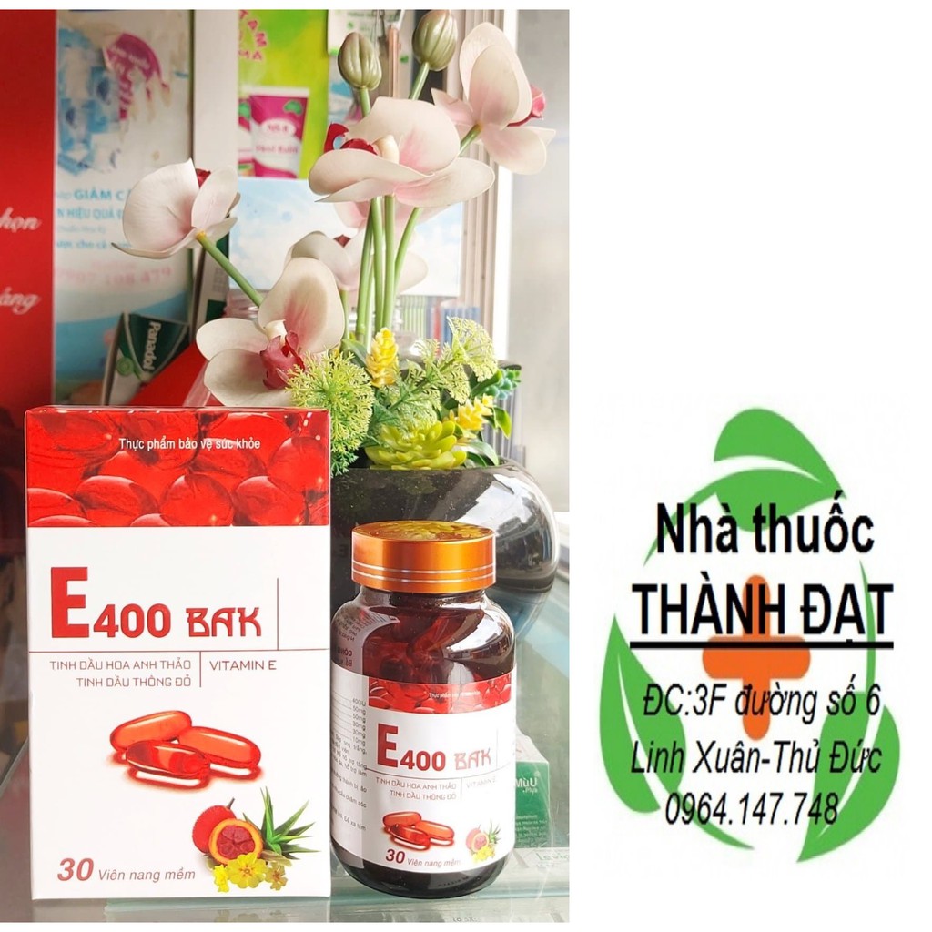 vitamin e đỏ tinh dầu hoa anh thảo, thông đỏ - E400 BAK