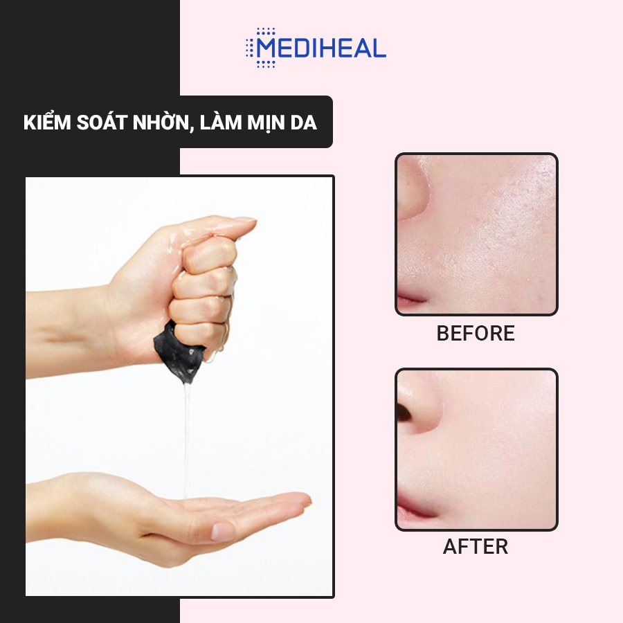 [Nhập mã COSMH22 giảm 8%] Mặt Nạ Than Hoạt Tính Mediheal H.D.P Pore Stamping Black Mask EX 25ml [K9]