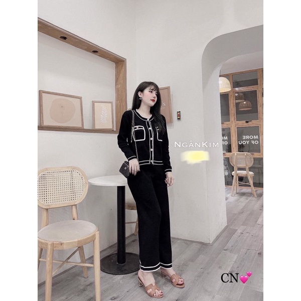 Set bộ len túi ngực viền đẹp hàng QC