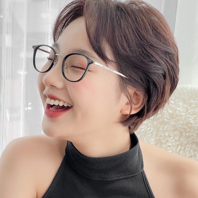 Kính cận cao cấp nữ Lilyeyewear mắt tròn chất liệu kim loại thanh mảnh màu sắc thời trang 2125