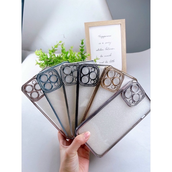 Ốp silicon dẻo viền đính đá ip16 / ip16 pro/ ip16 plus/ ip 16 pro max