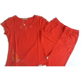 Combo 5 bộ đồ lửng quỳnh anh cổ áo đính nơ chất cotton