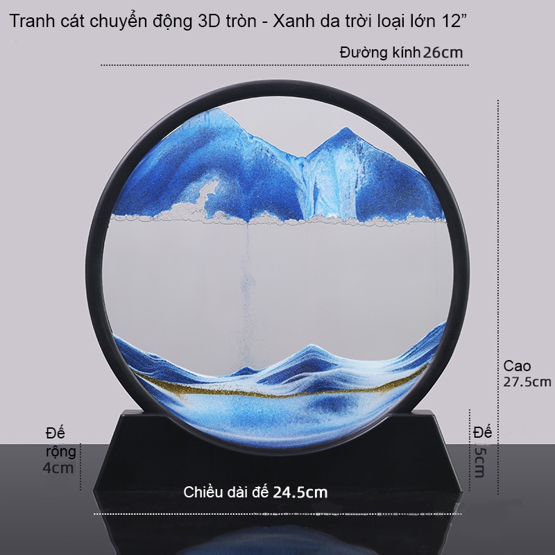 Tranh cát chảy chuyển động 3D nghệ thuật, decor trang trí nhà, bàn làm việc, quà tặng độc đáo