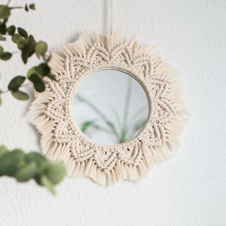 Gương decor lớn đan dây gương bohomian	Gương mặt trời	Gương đan dây	Gương treo dây gương lớn gương tráng bạc