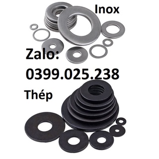 Bộ 4 con Long đen/ đệm THÉP / INOX các kích thước M16 M18 M20 M22 M24 M27 M30 vênh, phẳng
