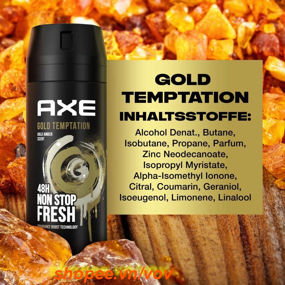 Xịt Khử Mùi 150Ml Axe Non Stop Gold, Vov Cung Cấp & Bảo Trợ.