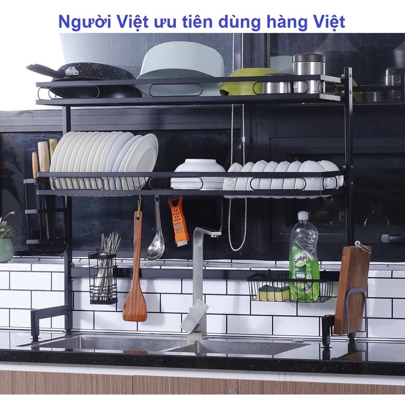 Kệ úp bát đĩa trên bồn rửa đa năng. kệ tủ bếp lắp đậy. full size từ 65cm đến 125cm