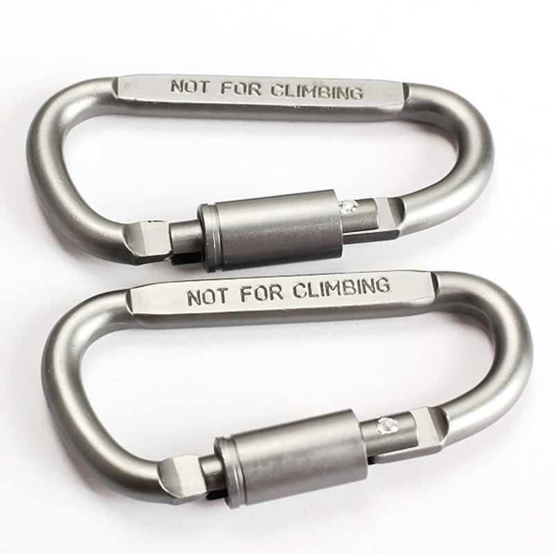 Móc Khóa Nhôm Đa Năng Carabiner Chữ D Khoá Xoay 8cm
