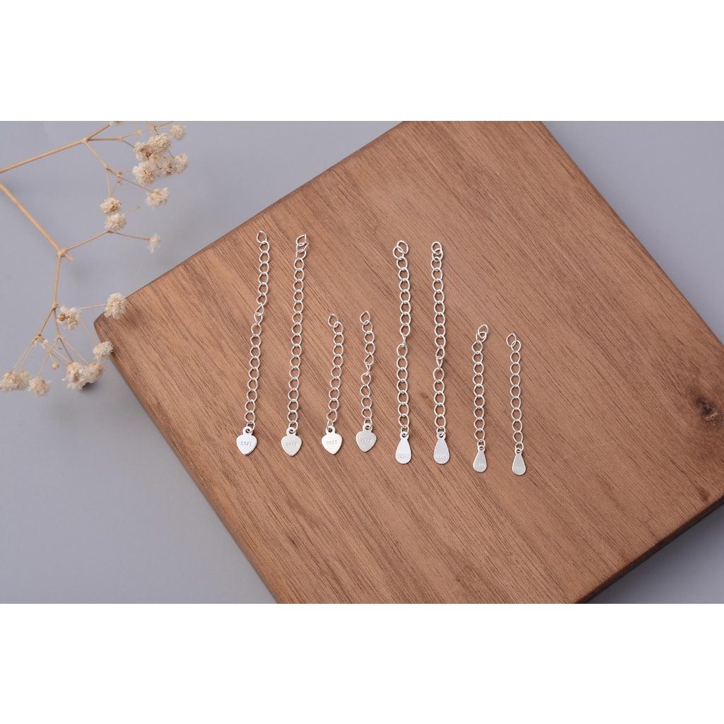 █diy゜ S925 Bạc●Vòng Tay Mở Rộng Bằng Bạc Sterling S925 Hình Trái Tim Đơn Giản Thời Trang DIY