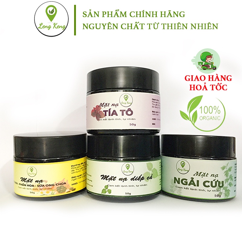 6 Loại Mặt Nạ Diếp Cá - Tỏi Đen - Cao Tinh Nghệ - Tía Tô - Ngải Cứu - Sữa Ong Chúa Tươi - HandMade 100% Thiên Nhiên