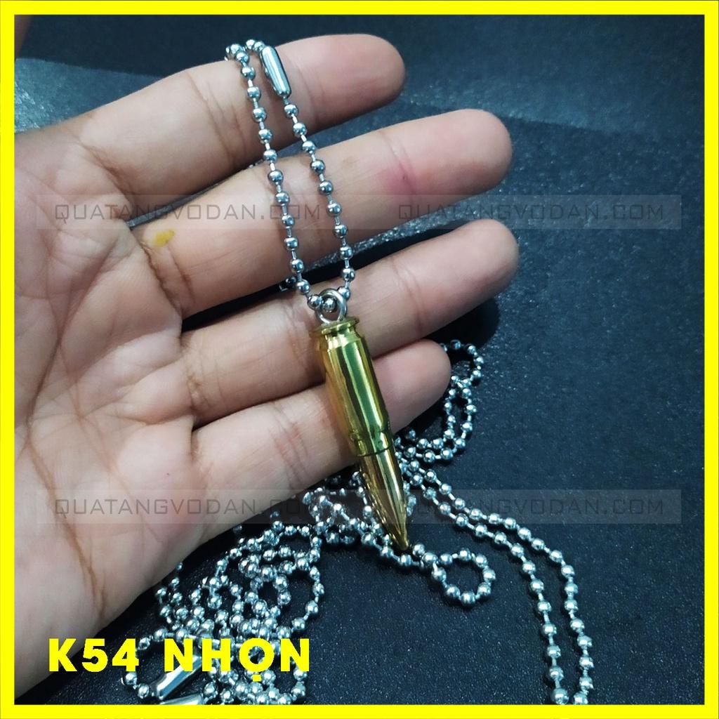 Dây chuyền  ĐẠN k54 nhọn dây bi  | QUÀ TẶNG VỎ ĐẠN