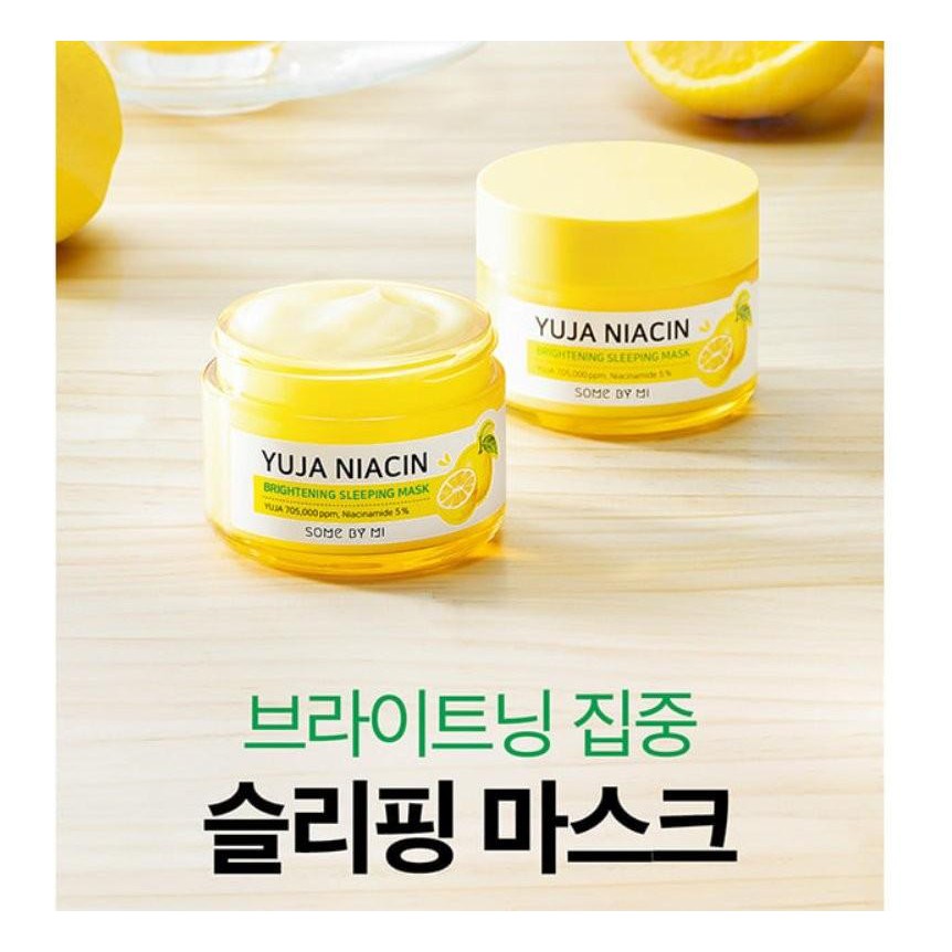 Mặt Nạ Ngủ Dưỡng Trắng Some By Mi Yuja Niacin 30 Days Miracle Brightening Sleeping Mask 15g - 60g