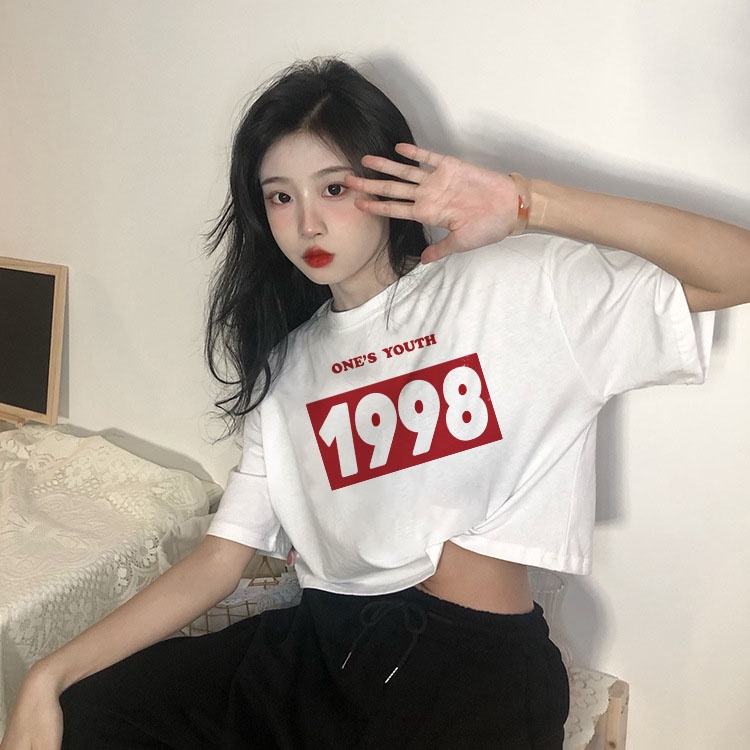 Áo Thun Crotop Form Rộng Unisex  Tay Ngắn In Chữ ONE YOUTH 1998 Ulzzang Style Hàn Quốc TTT0142 | BigBuy360 - bigbuy360.vn