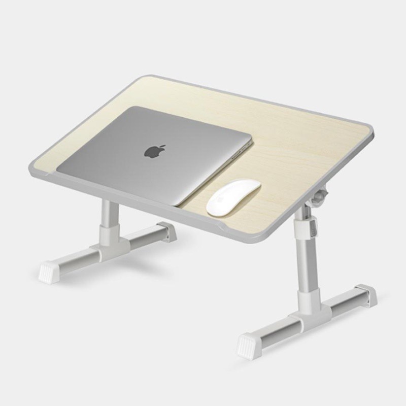 Bàn laptop ngồi giường gấp gọn có đế tản nhiệt, bàn học gấp gọn chân nhôm có thể nâng hạ kích thước 50x30cm