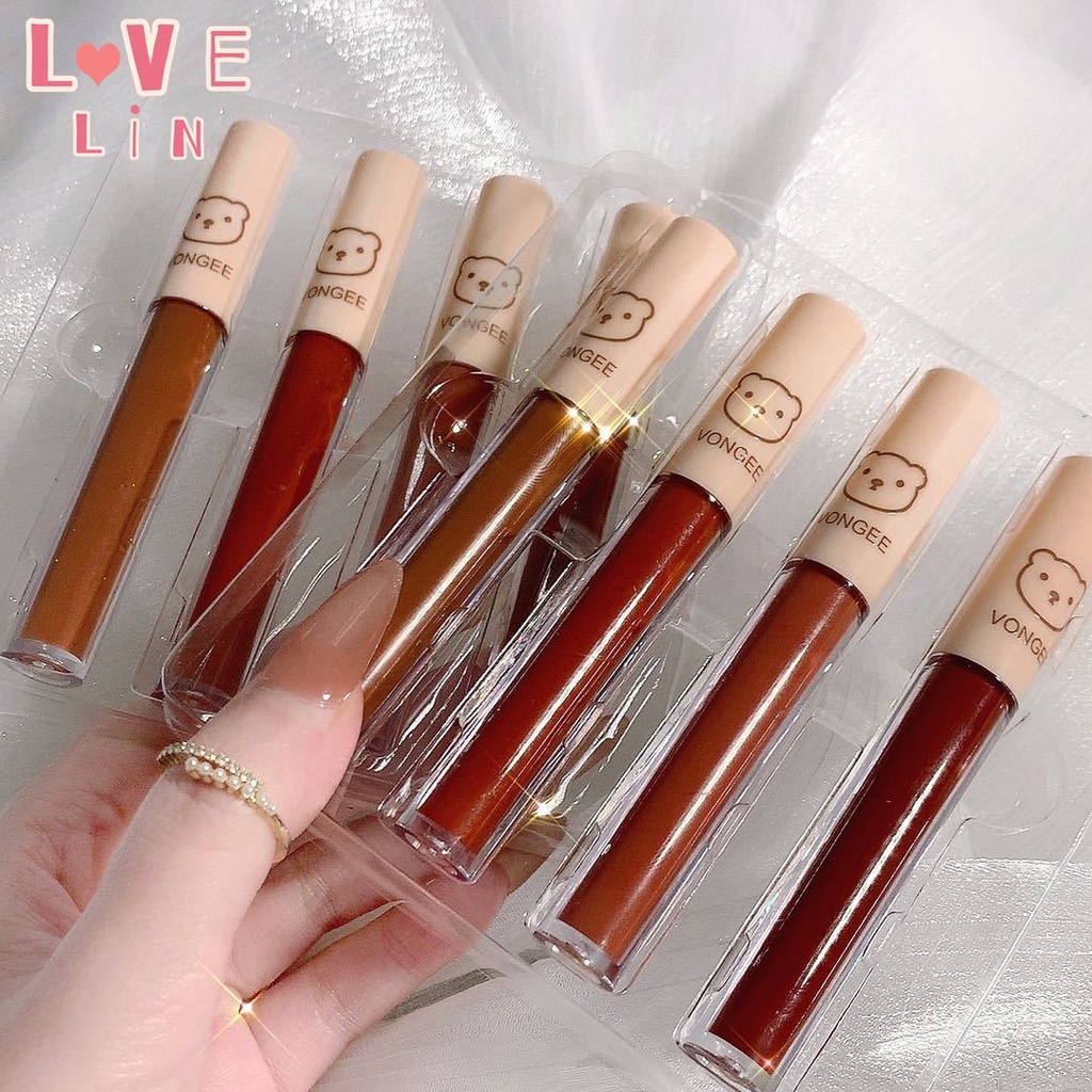 Bộ 4 Son Môi Von Gee Dâu Tây Màu Nhung Lì Không Dính Cốc Cho Người Mới Bắt Đầu