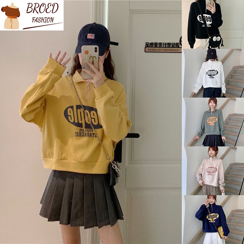 Áo Nỉ Dài Tay Form Rộng Phong Cách Năng Động Trẻ Trung Dành Cho Nữ