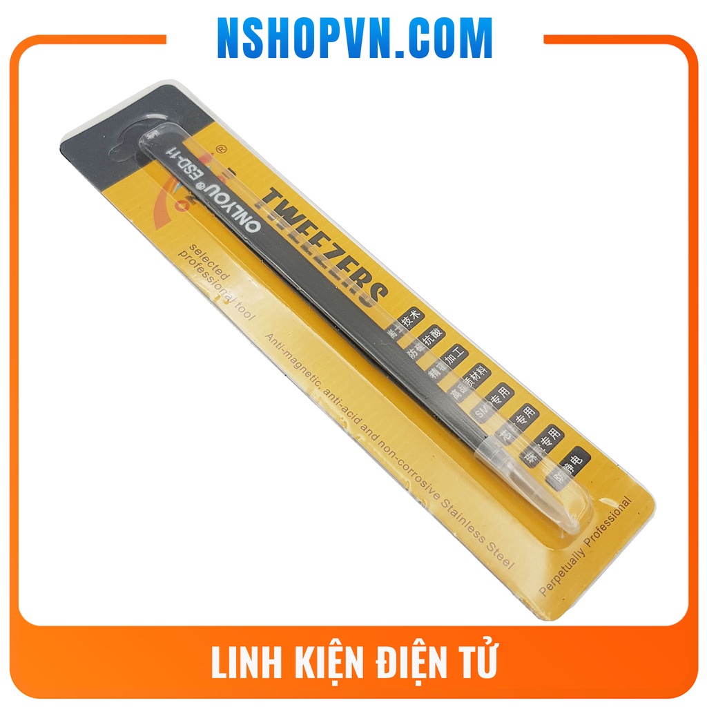 Nhíp thẳng ONLYOU ESD-11 đầu nhíp nhỏ, khe hở nhỏ, nhíp điện tử, nhíp lấy lông tổ yến
