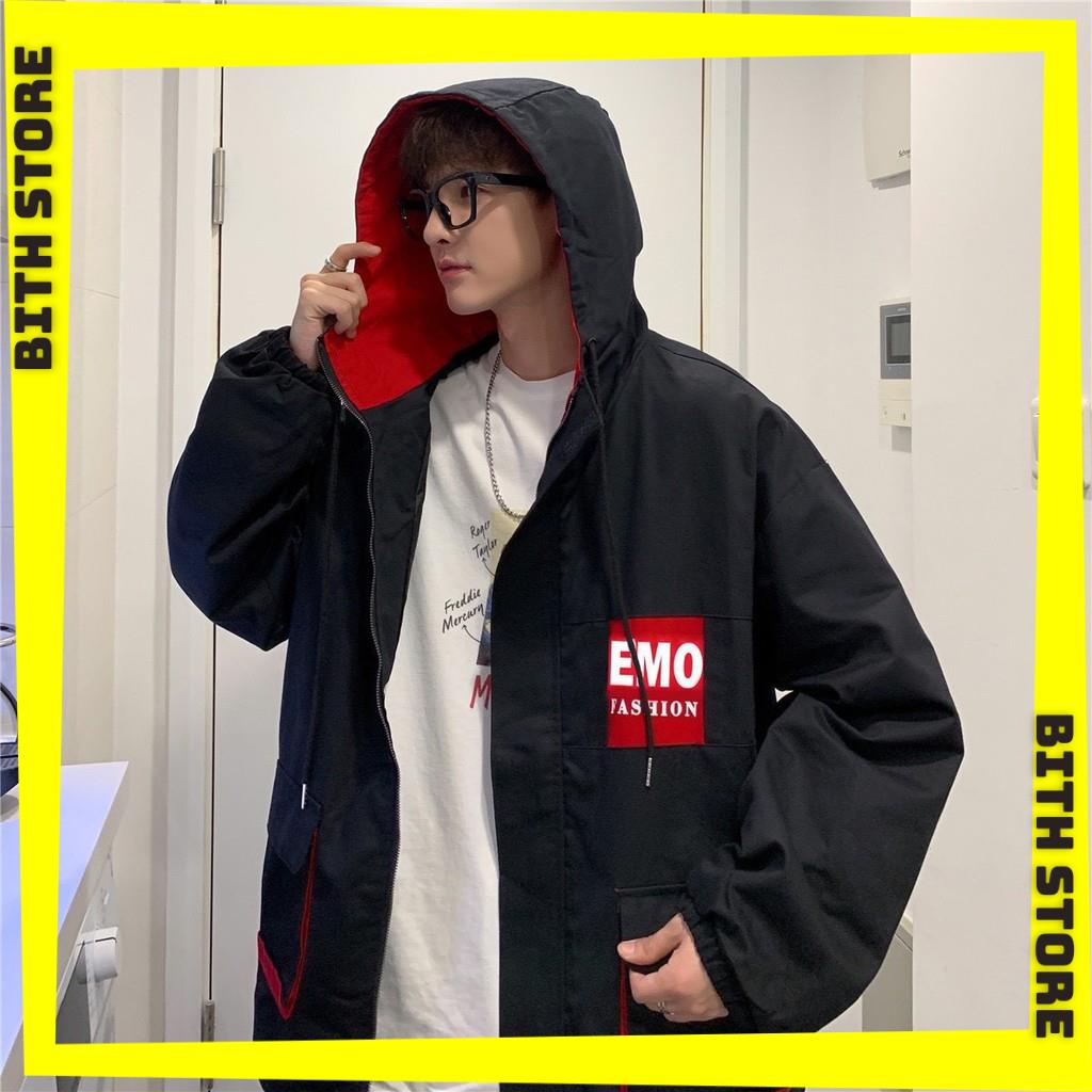 Áo khoác kaki nam form rộng có mũ rộng phong cách Hàn Quốc EMO cực đỉnh, chất đẹp form đẹp dáng thể thao