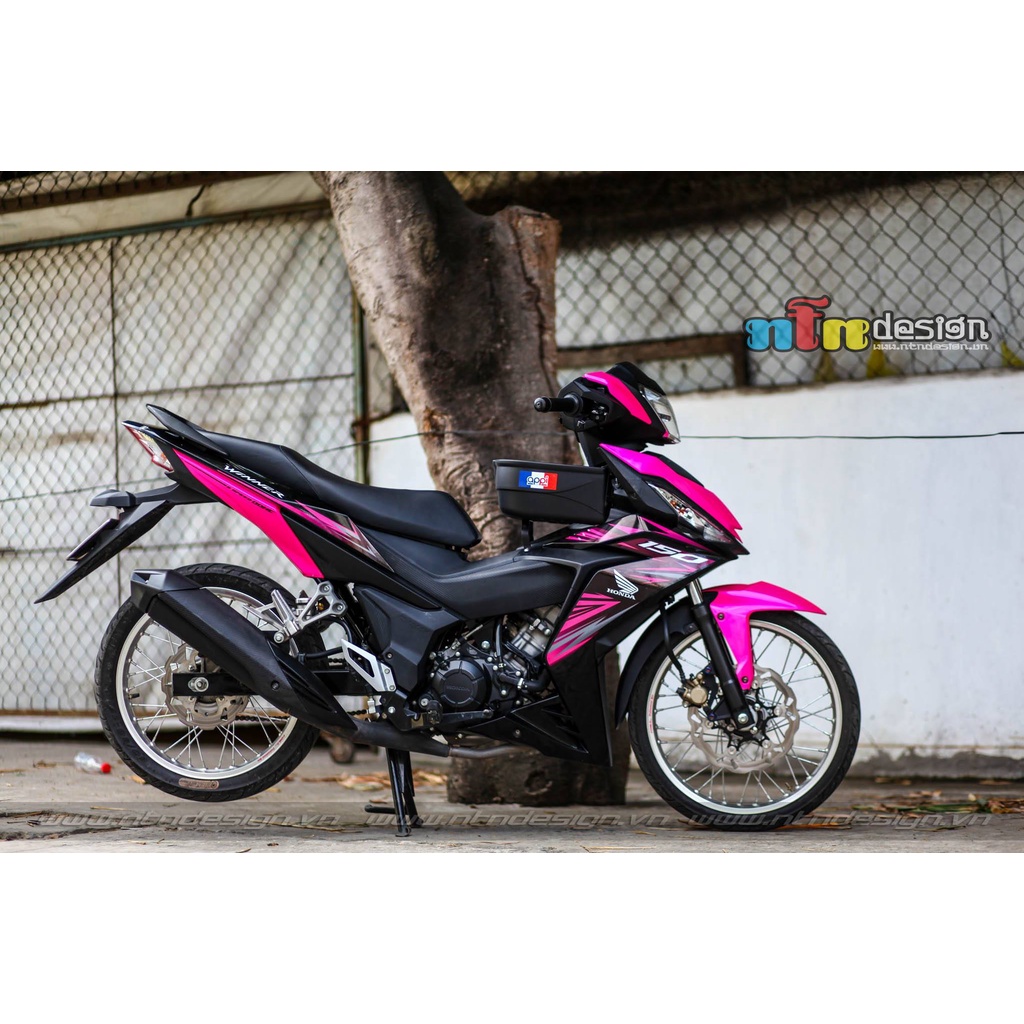 Tem Rời Dán Xe Winner V1 Mẫu Zin Hồng Đen Trắng Cực Đẹp, Hàng 3 Lớp Chất Lượng Cao