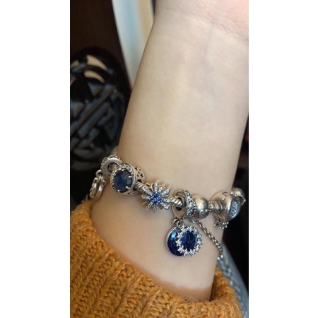 Charm xích safety chain an toàn giúp chống rơi charm bằng bạc 925 nhungsophie