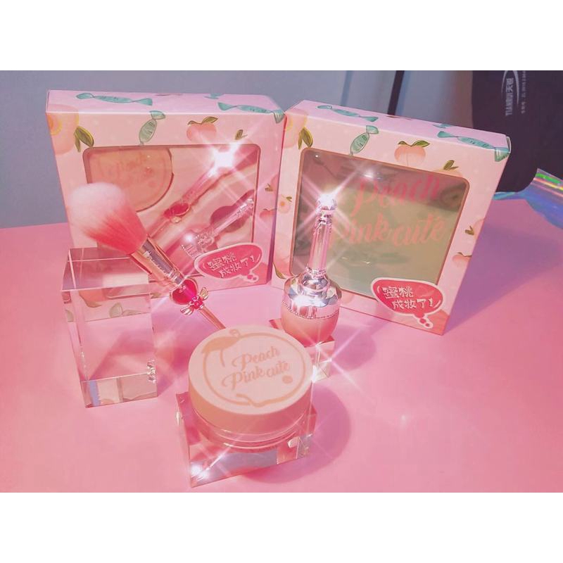 XIXI® Bộ Make Up Peach Heart 3IN1 Girls` Pink Loose Powder Mới Về [Linh Vỹ Authentic]