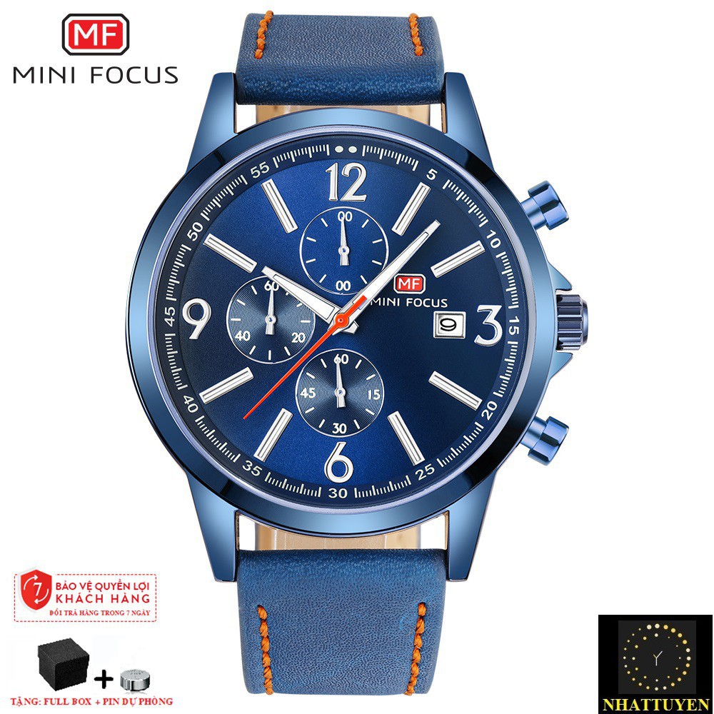 [ xả kho ] ĐỒNG HỒ NAM MINI FOCUS 0084 DÂY DA CAO CẤP, KIỂU DÁNG MẠNH MẼ