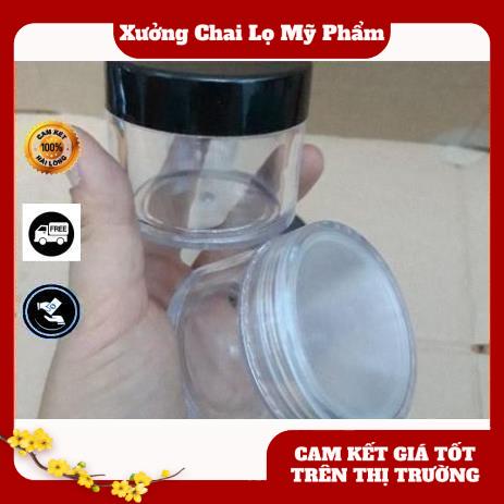 Hủ nhựa trong 50g có nắp lót - hủ chiết mỹ phẩm , phụ kiện du lịch