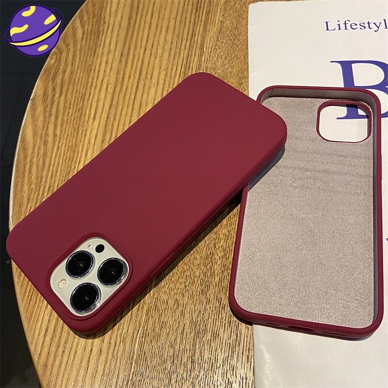 Ốp Điện Thoại Silicon Màu Tím Chống Sốc Cho iPhone 11 12 13 14 Pro X XS Max XR 6 6S 7 8 Plus