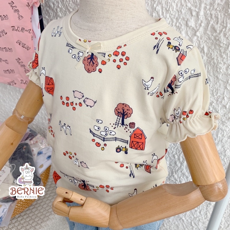 Combo 3 áo cotton 100% bèo bé gái( mầu ngẫu nhiên)