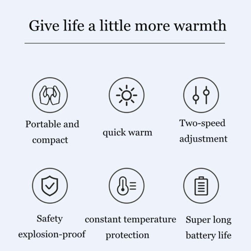 YIYU 1 Máy Sưởi Ấm Tay Bằng Điện Dạ Quang Sáng Tạo Chất Lượng Cao Có Thể Sạc Lại Được TYLER1