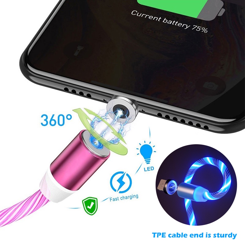 Dây Sạc IPTừ Tính Silicone Lỏng Cáp Sạc Nhanh Chống Cuộn Từ Tính 3 Trong 1 Cáp Sạc Type C Ipone Micro USB