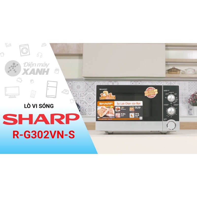 [Mã ELHADEV giảm 4% đơn 300K] Lò vi sóng Sharp R-G302VN-S - Có chưc năng nướng, chính hãng giá rẻ