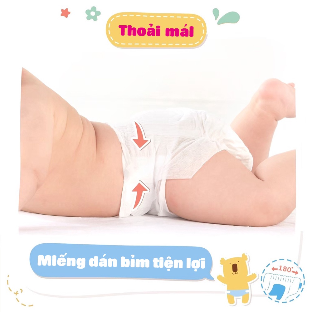 Bỉm quần tã dán SUMIKKO Bỉm mùa hè chống hăm, vách ngăn chống tràn 3D hai lớp NB36/S72/M66/L62/XL54/XXL50 Shop Bé TiTi