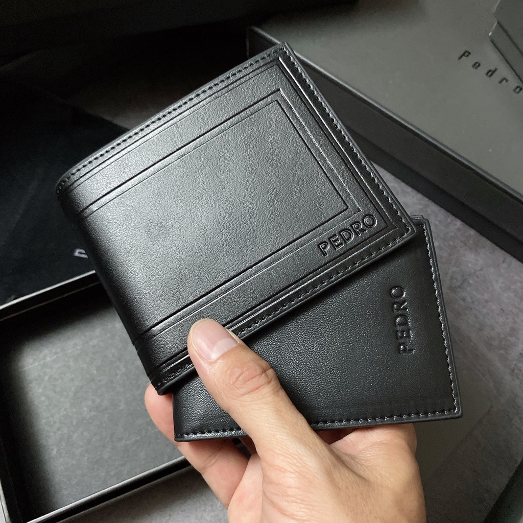 Ví ngắn nam trơn 2 viền khung - V372