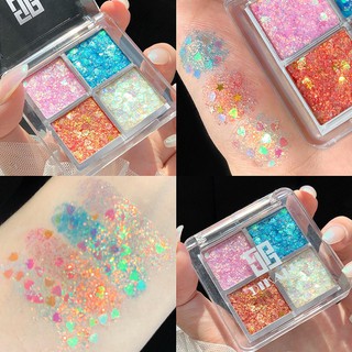 Nhũ mắt kim tuyến lấp lánh 4 ô DIKALU sẵn gel